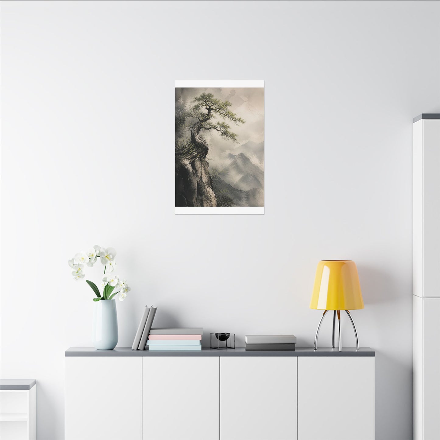 Spring Pine Tree Watercolor Canvas Art | Warm Decor