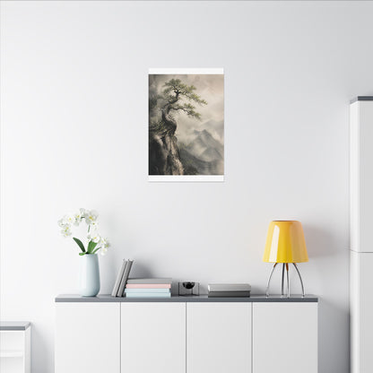 Spring Pine Tree Watercolor Canvas Art | Warm Decor