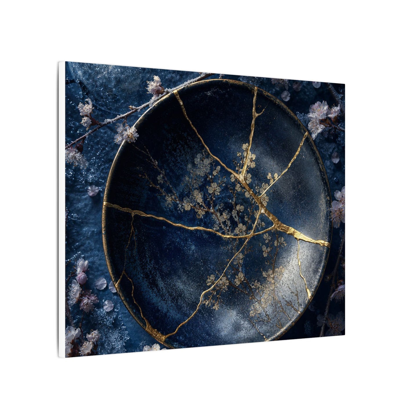 Cherry Blossom Winter Canvas Art | Kintsugi Philosophical Design
