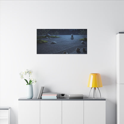 Kintsugi Moonlit Garden in Moonlight | Gold Repair Canvas Art