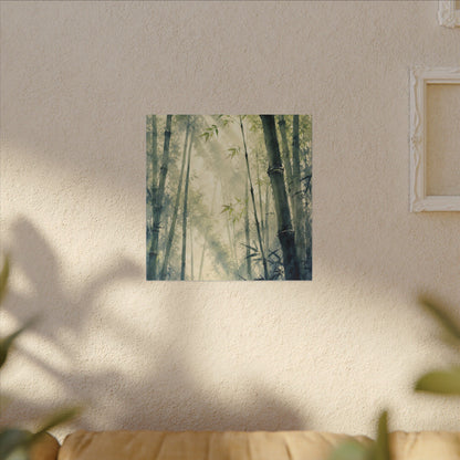Bamboo Grove Spring Canvas Art | Zen Serene Design