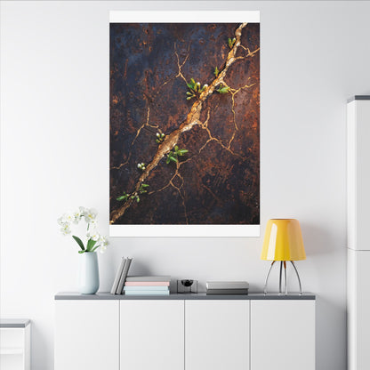 Rust Patina Spring Canvas Art | Kintsugi Resilient Design