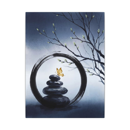 River Stones Spring Canvas Art | Zen Peaceful Design