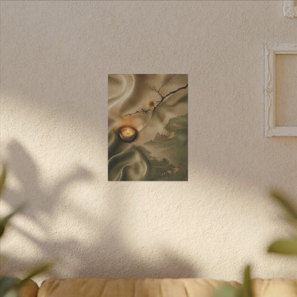 Silk Drape Japanese Pattern Canvas Art | Warm Japandi Art