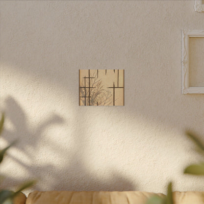 Shoji Screen Canvas Art | Winter Japandi Minimal Line Art