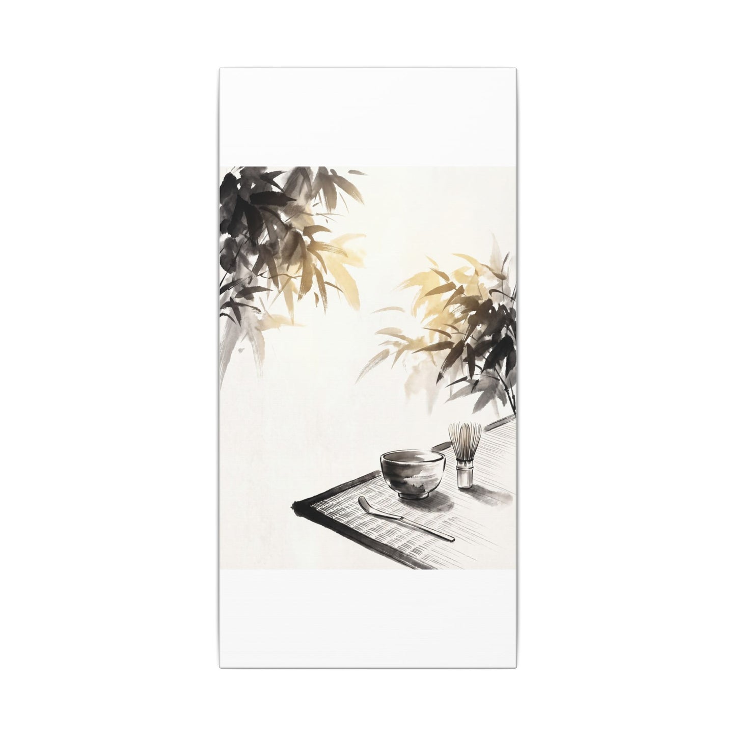 Tea Ceremony Sumi E Canvas Art | Serene Zen Art