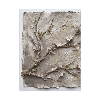 Summer Cherry Blossom Texture Canvas Art | Earthy Decor