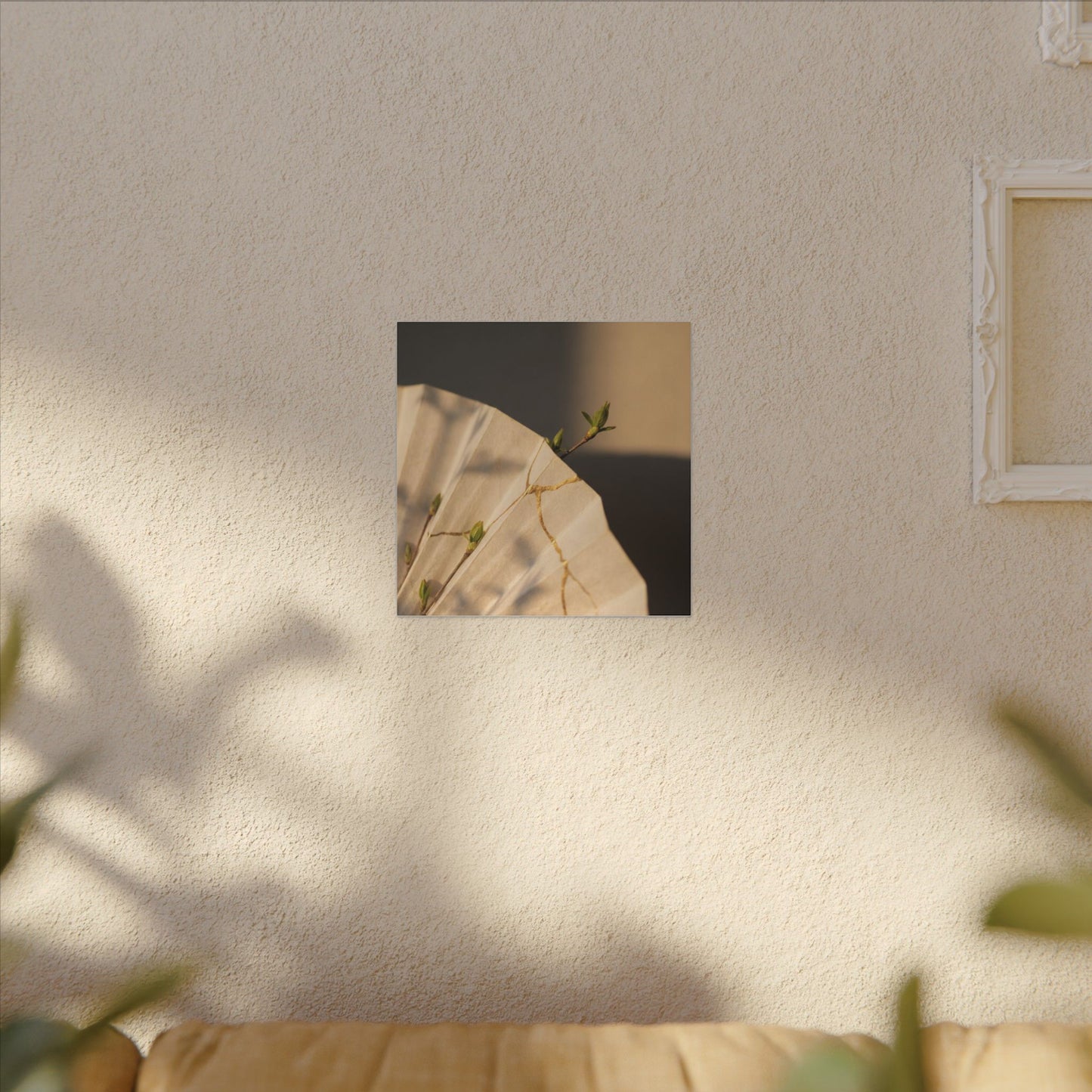 Paper Fold Gold Vein Canvas Art | Healing Kintsugi Art