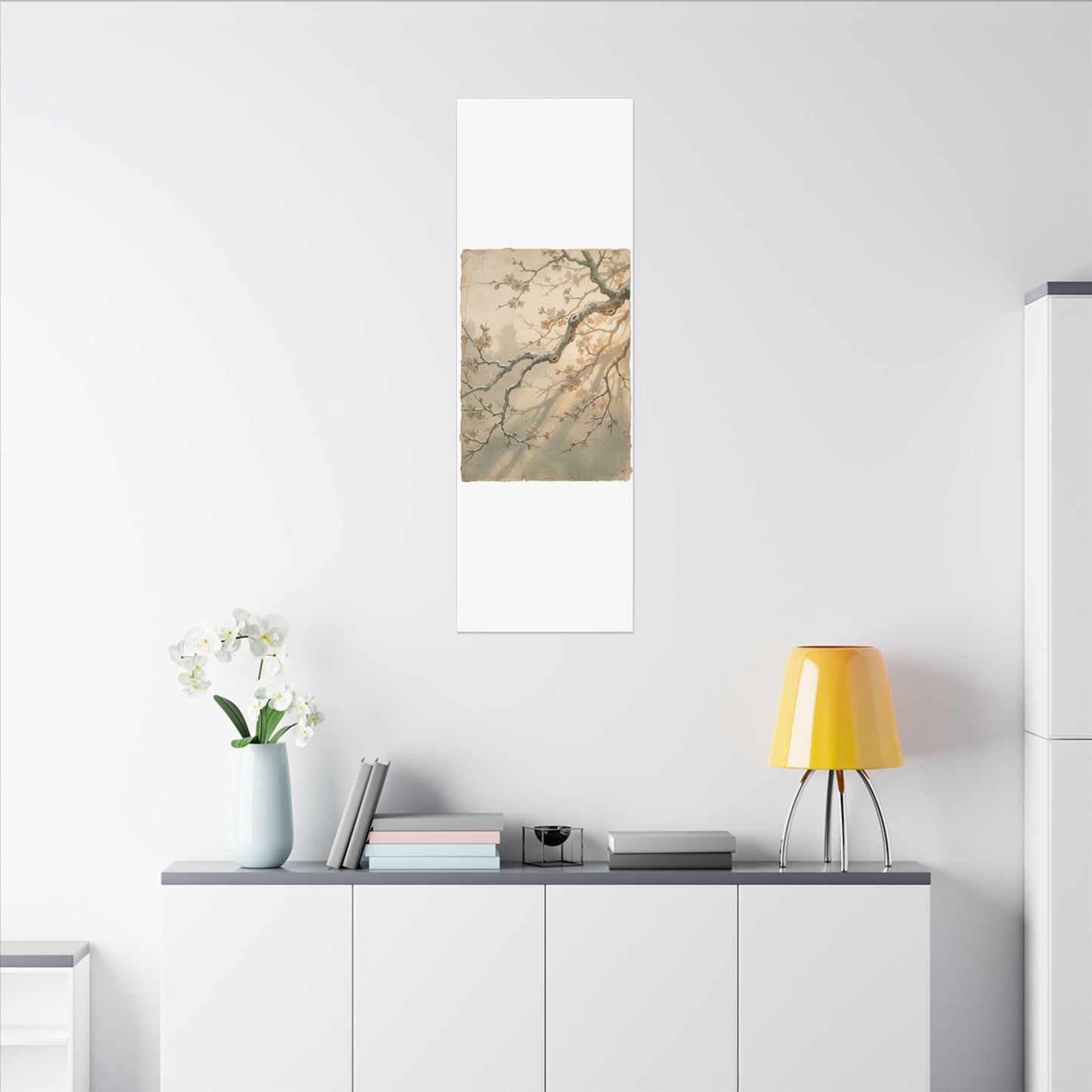 Cherry Blossom Canvas Art | Winter Japandi Japanese Pattern Art