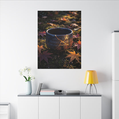 Kanso Moonlit Garden Canvas Art - Kintsugi Gold Repair