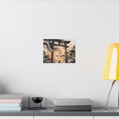 Torii Gate Ukiyo E Inspired Canvas Art | Serene Zen Art