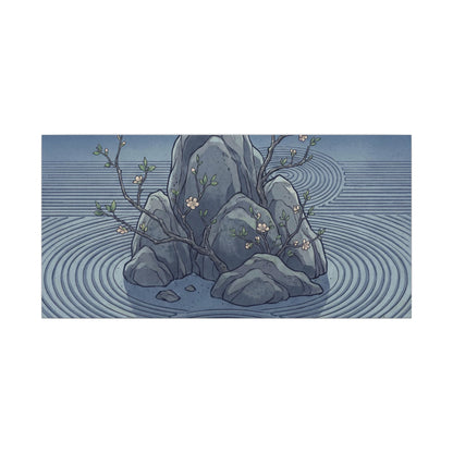 Spring Rock Garden Ukiyo E Inspired Canvas Art | Tranquil Decor