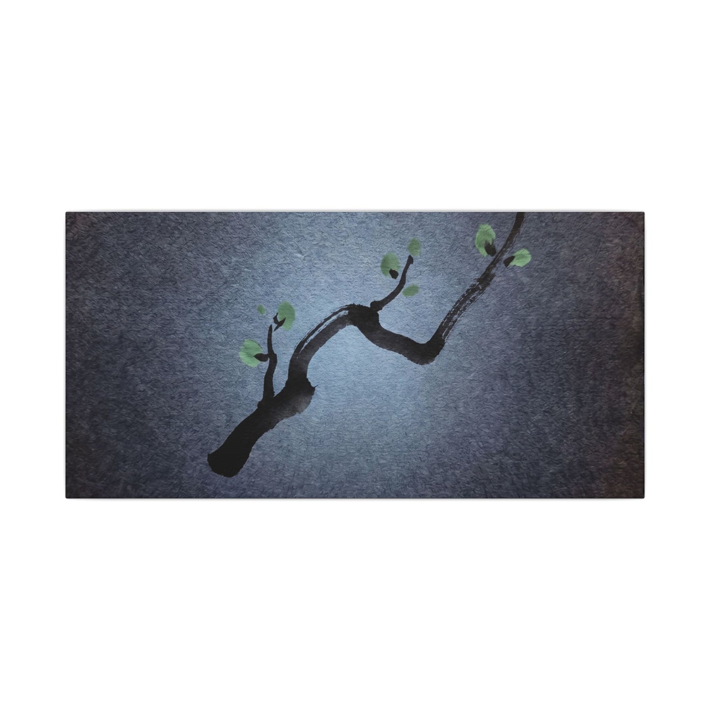 Ink Brushstroke Canvas Art | Spring Dark Japandi Moody Minimal Art Art Print