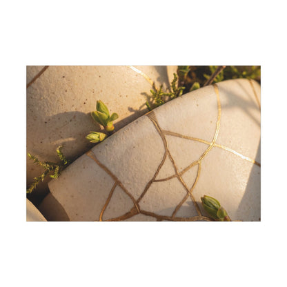 Spring Broken Pottery Gold Vein Canvas Art | Beautiful Decor