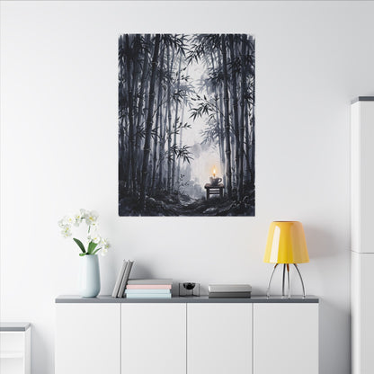 Tranquil Bamboo Grove Canvas Art - Sumi E Zen