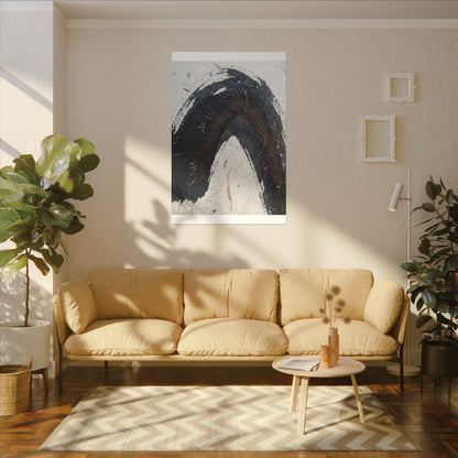 Moody Ink Brushstroke Canvas Art - Moody Minimal Dark Japandi
