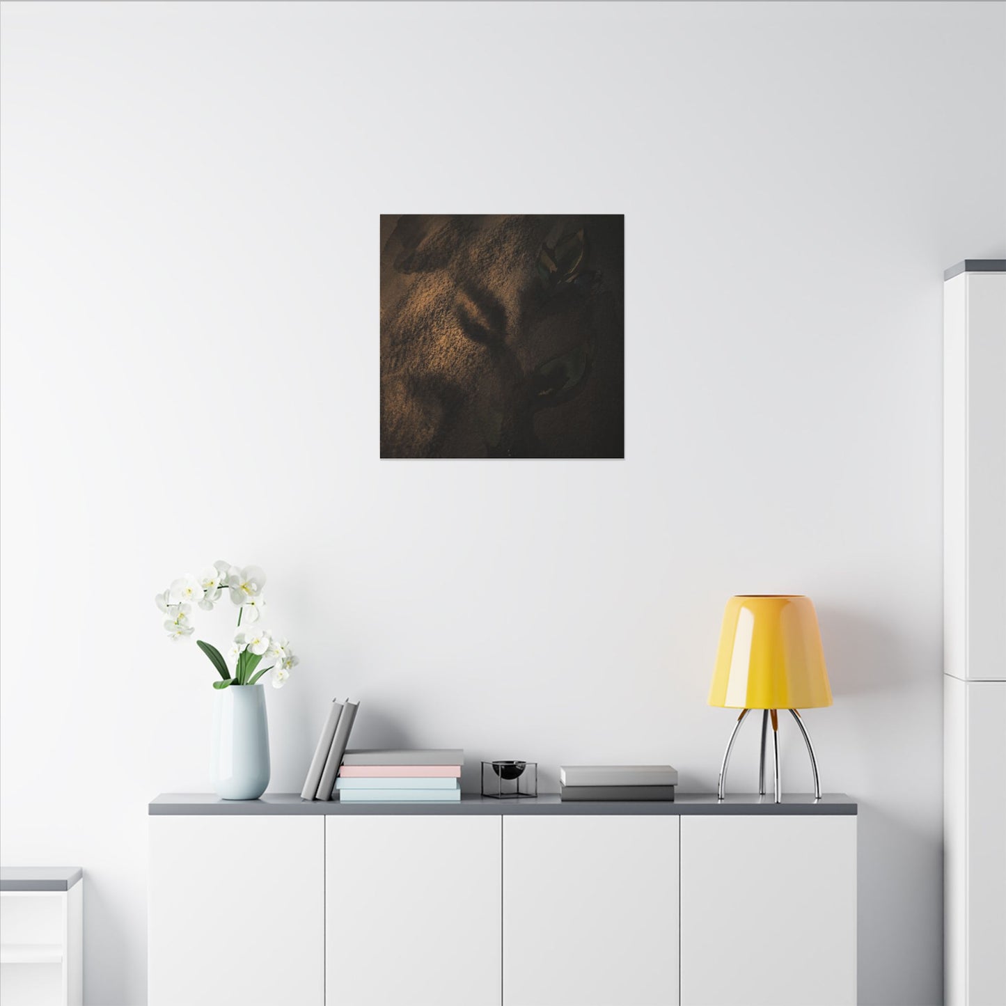 Candlelight Shadow Play Canvas Art - Dark Japandi Ma