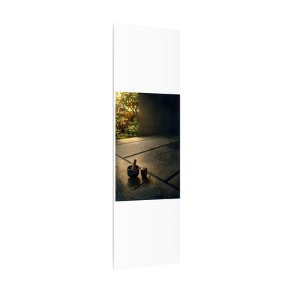Dark Japandi Tea Ceremony in Golden Hour | Dark Texture Canvas Art