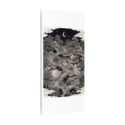 Moonlit Garden Ukiyo E Inspired Canvas Art | Serene Zen Art