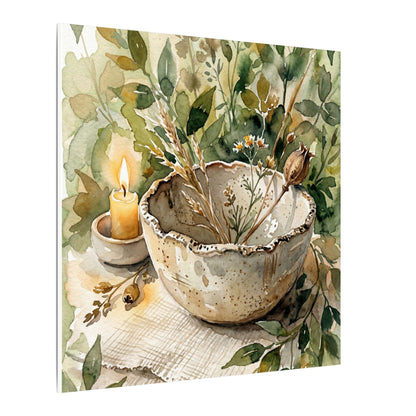 Ceramic Bowl Summer Canvas Art | Japandi Elegant Design