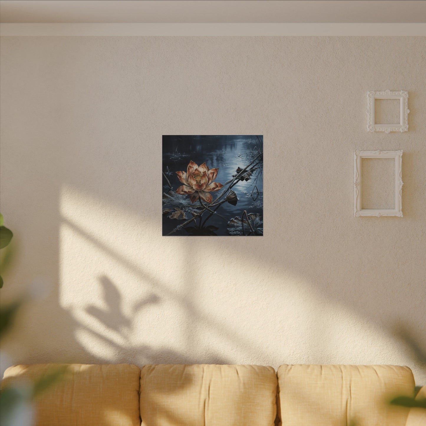 Winter Lotus Flower Broken Beauty Canvas Art | Healing Decor