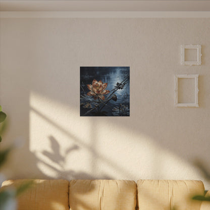 Winter Lotus Flower Broken Beauty Canvas Art | Healing Decor