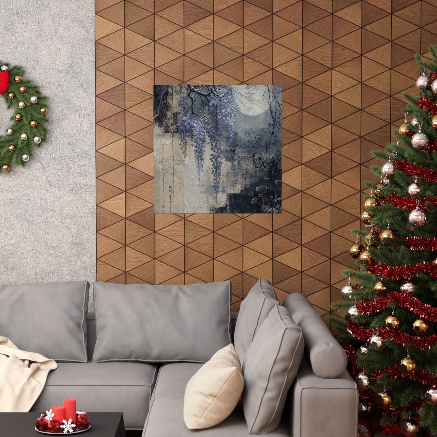 Moonlight Wisteria Wall Art Print - Japandi Seijaku
