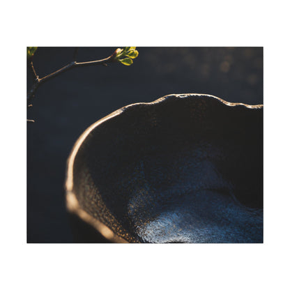 Ma Ceramic Bowl Canvas Art - Dark Japandi Shadow Zen