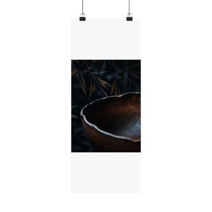 Moonlight Ceramic Bowl Wall Art Print - Dark Japandi Kanso