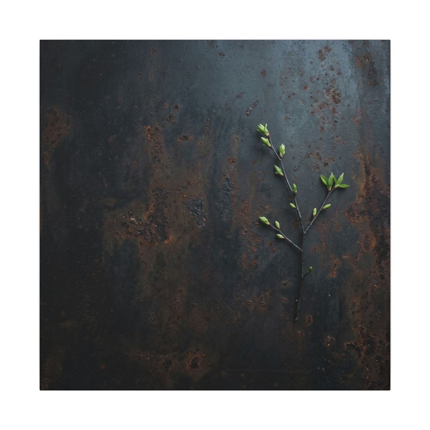 Rust Patina Moody Minimal Canvas Art | Moody Dark Japandi Art
