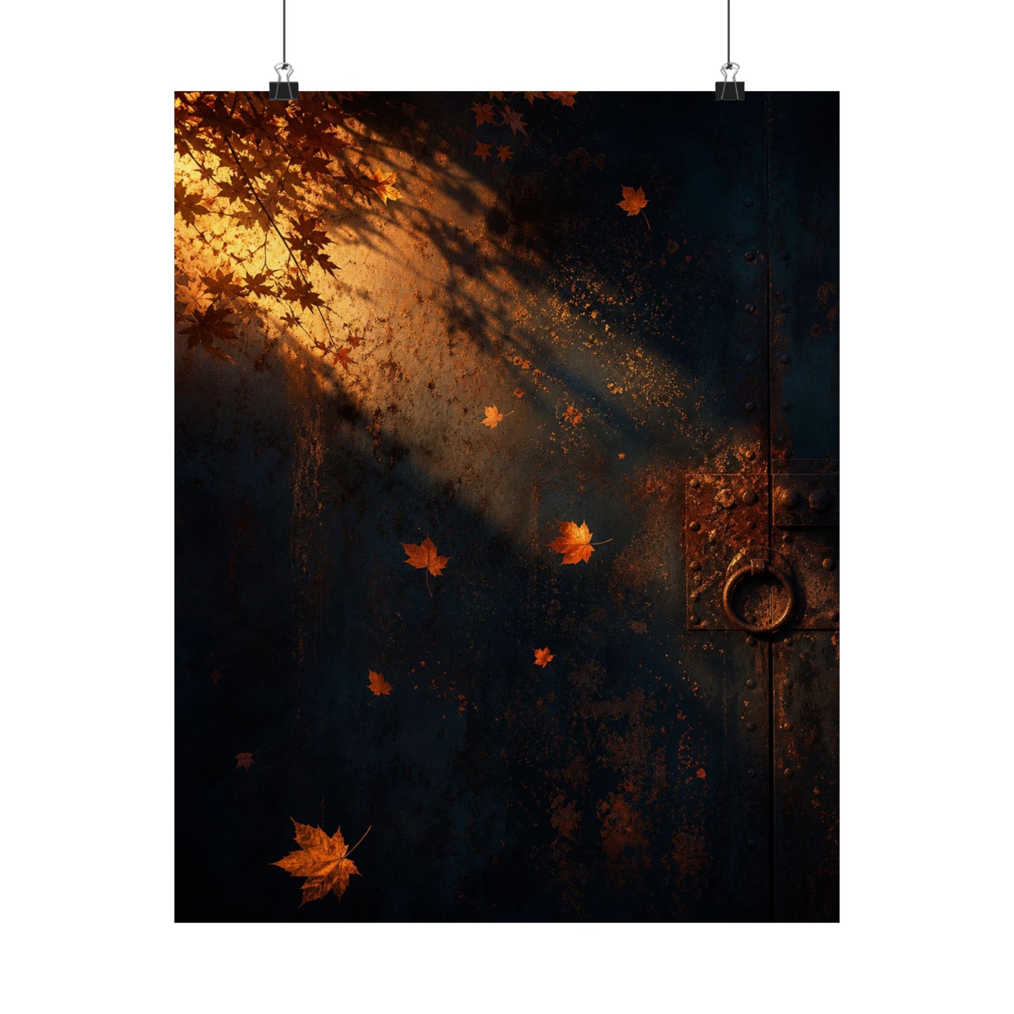 Rust Patina Wall Art Print | Autumn Dark Japandi Shadow Zen Art