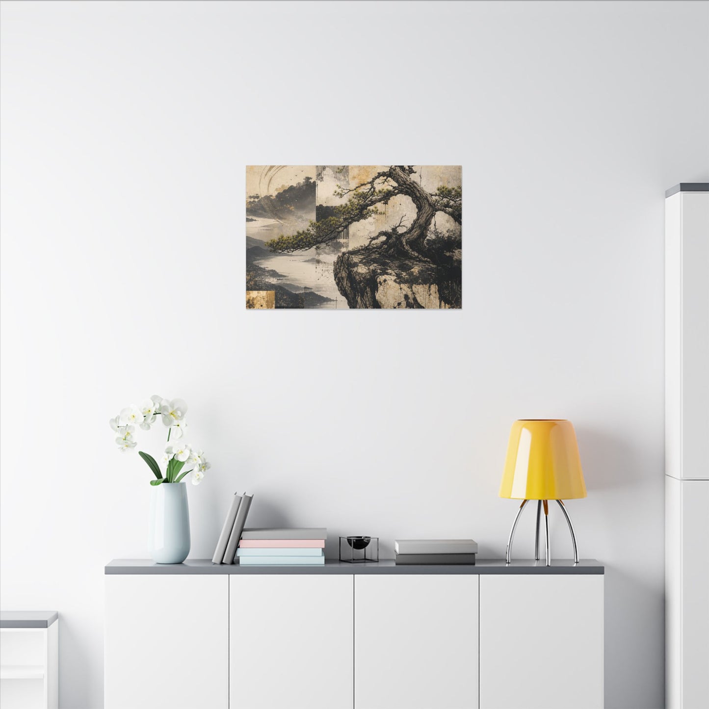 Golden Hour Pine Tree Canvas Art - Japandi Datsuzoku