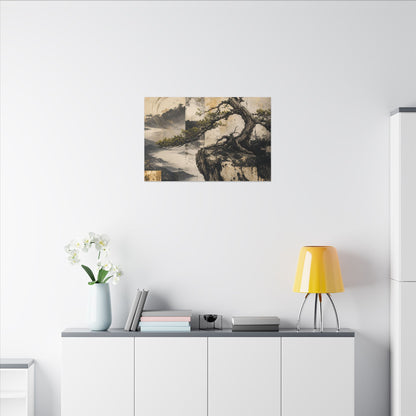 Golden Hour Pine Tree Canvas Art - Japandi Datsuzoku