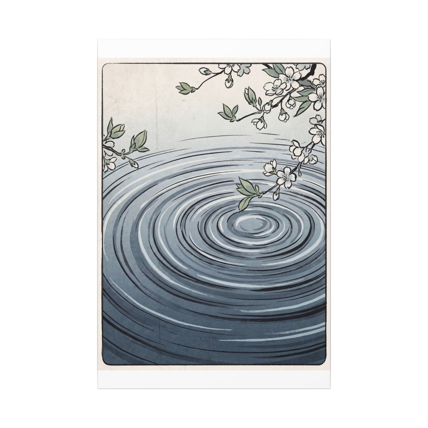 Calm Water Ripple Canvas Art - Ukiyo E Inspired Zen