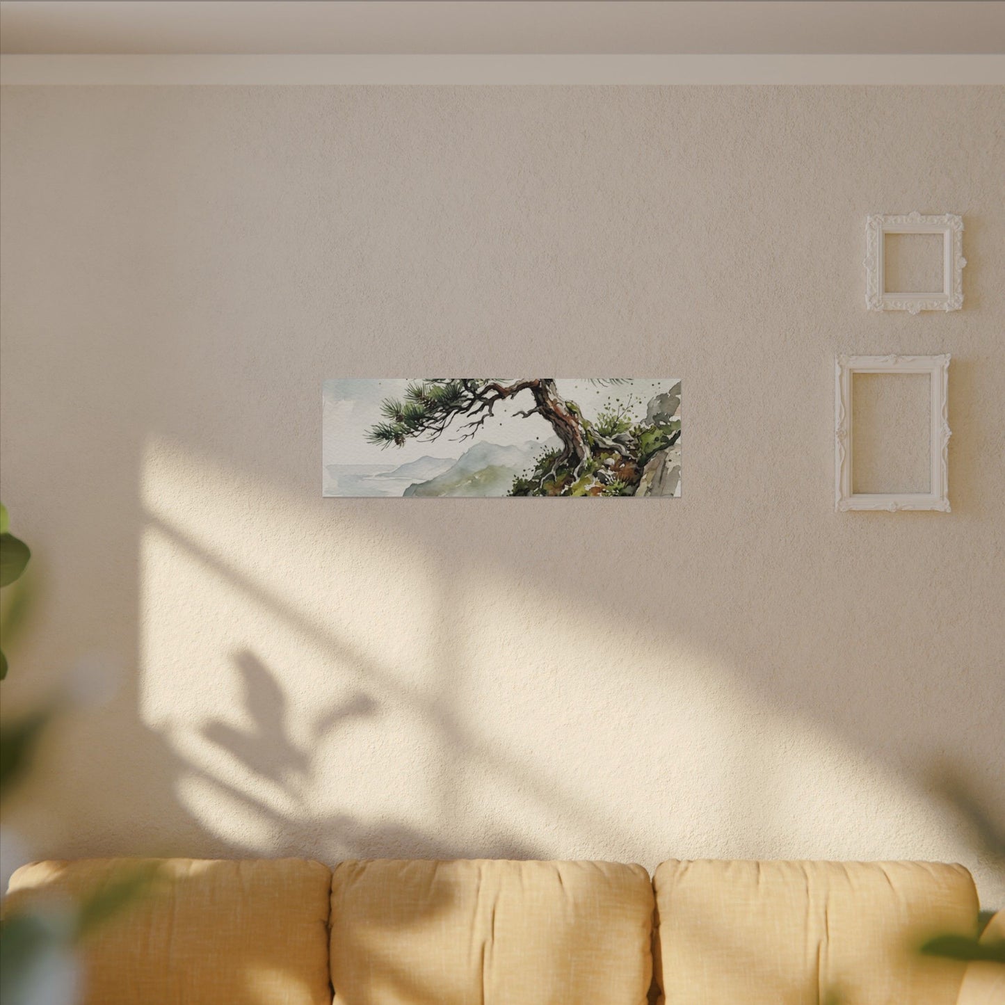 Pine Tree Spring Canvas Art | Japandi Neutral Design