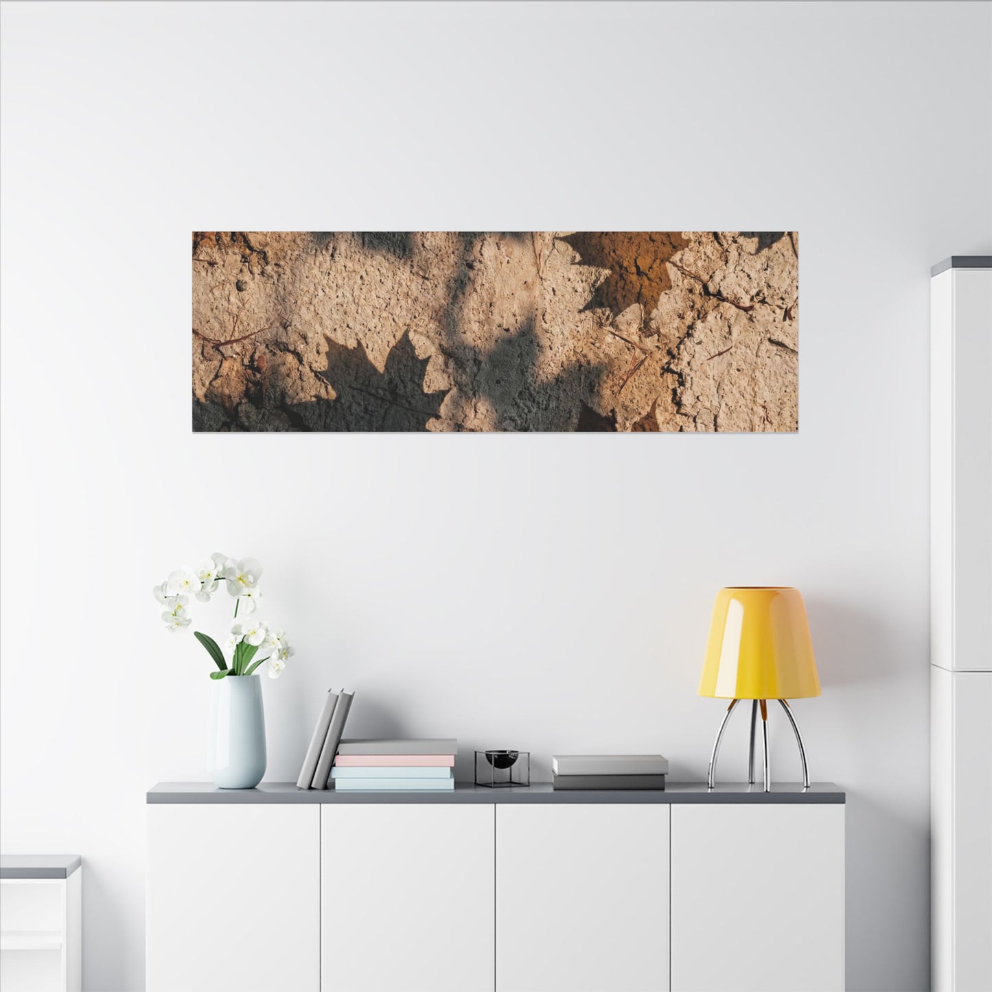 Cozy Shadow Play Canvas Art - Texture Japandi
