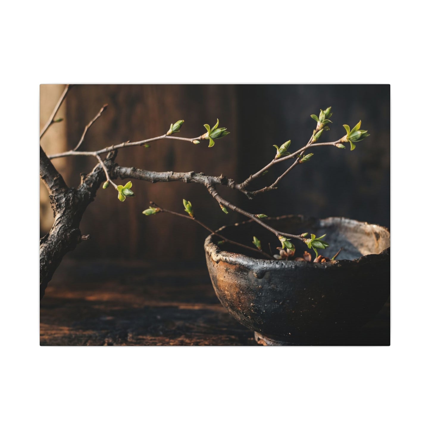 Spring Ceramic Bowl Moody Minimal Canvas Art | Atmospheric Decor