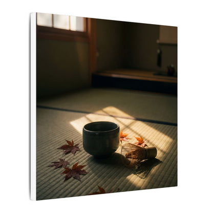 Dark Japandi Tea Ceremony in Golden Hour | Moody Minimal Canvas Art