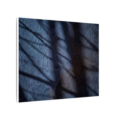 Dark Japandi Shadow Play in Moonlight | Moody Minimal Canvas Art