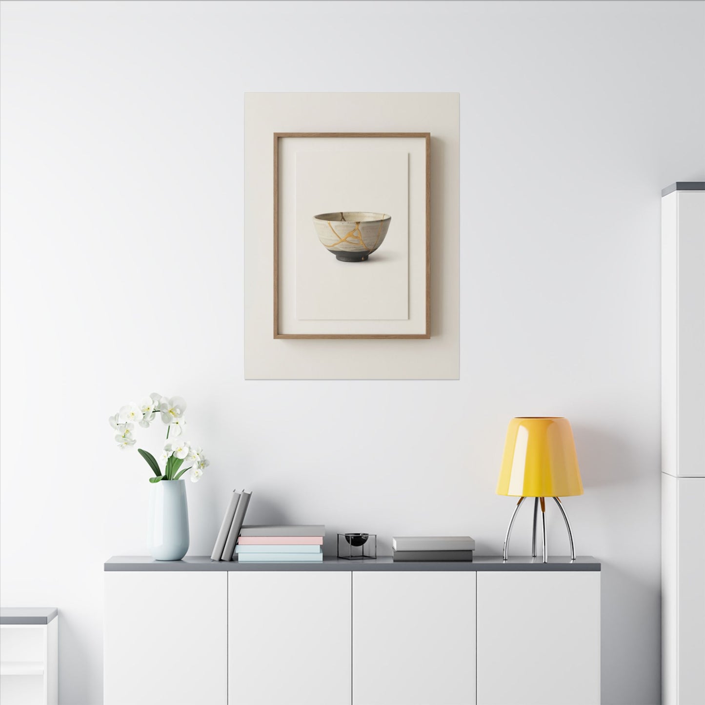 Kintsugi Charcoal Canvas Art