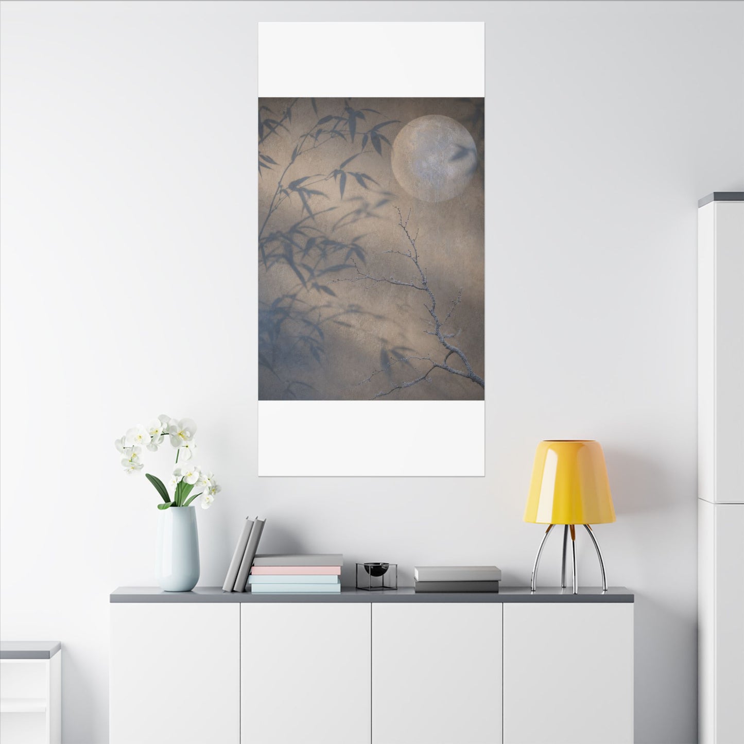 Shadow Play Canvas Art | Winter Japandi Japanese Pattern Art