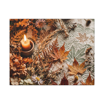 Candlelight Dried Flowers Canvas Art - Japandi Seijaku