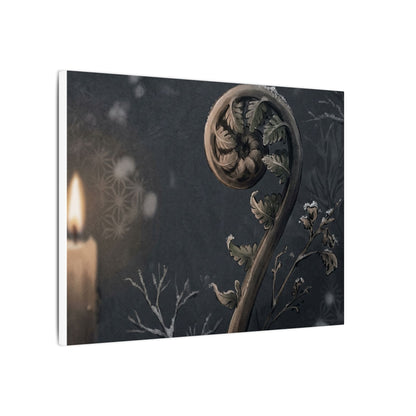 Candlelight Fern Unfurling Canvas Art - Japandi Ma