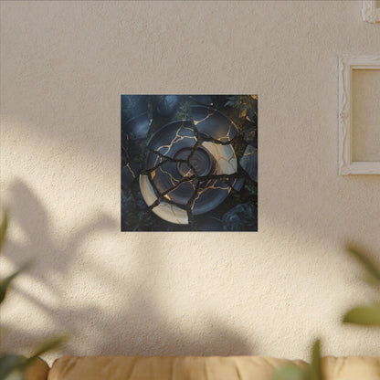 Resilient Broken Pottery Canvas Art - Gold Vein Kintsugi