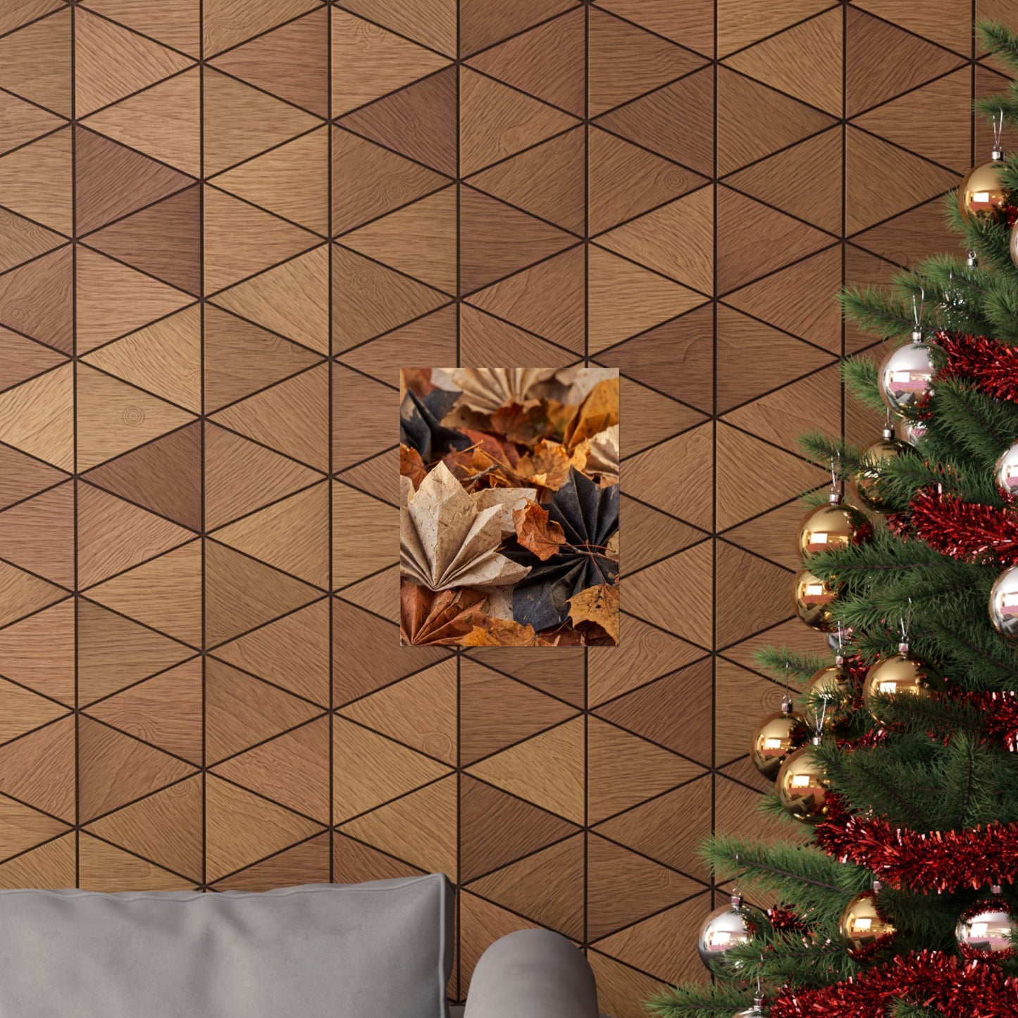 Paper Fold Wall Art Print | Autumn Japandi Texture Art
