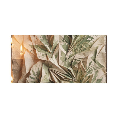 Japandi Paper Fold in Candlelight | Texture Canvas Art