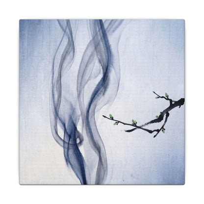 Incense Smoke Spring Canvas Art | Zen Tranquil Design