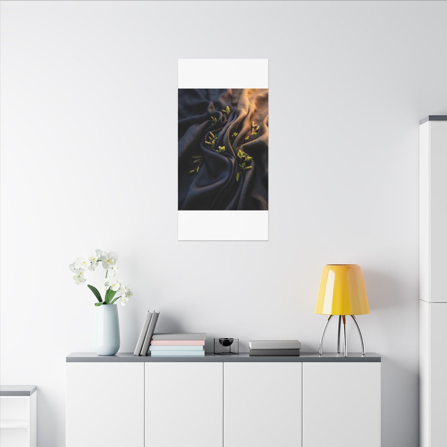 Spring Silk Drape Moody Minimal Canvas Art | Luxurious Decor