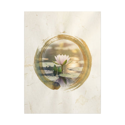Peaceful Lotus Flower Canvas Art - Enso Zen