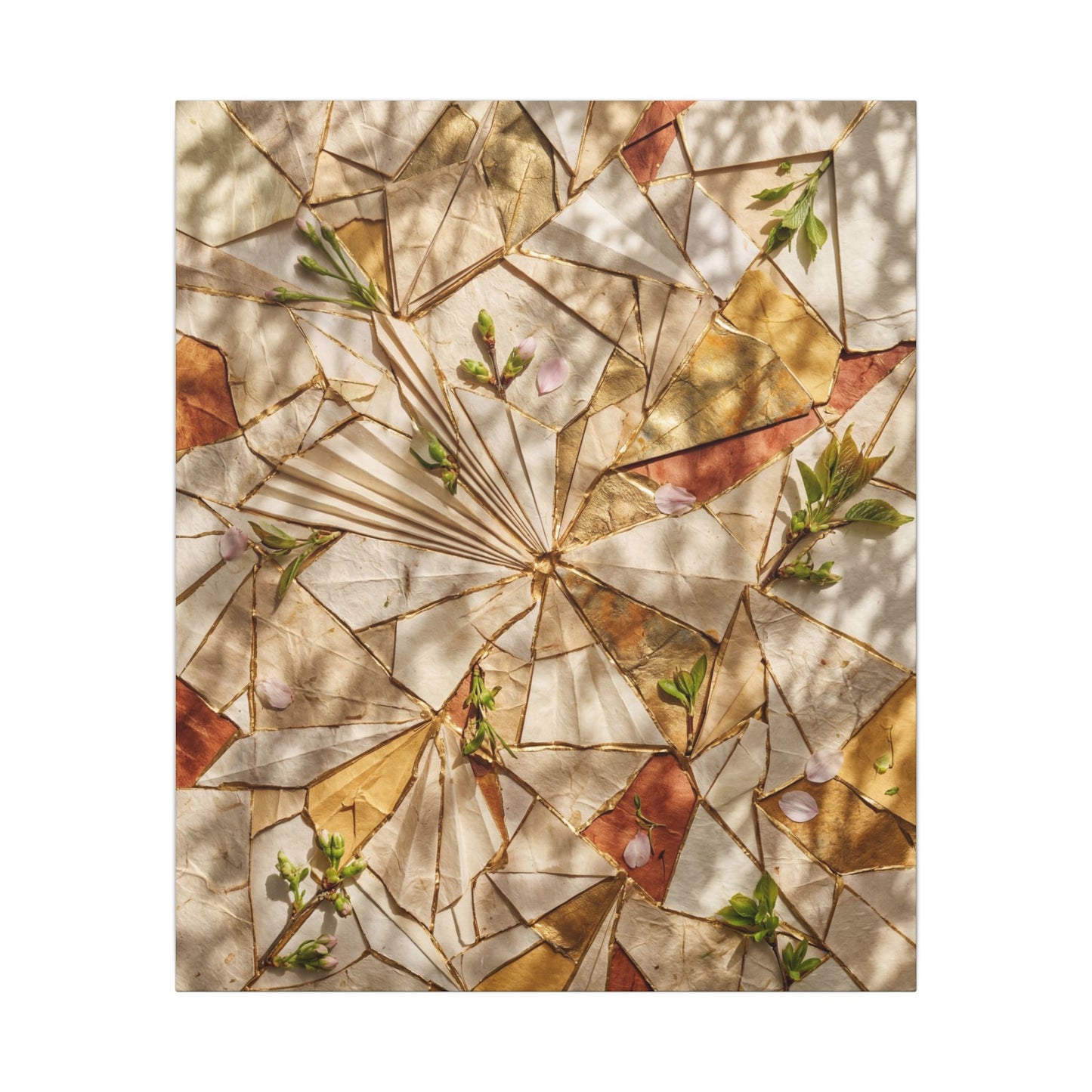 Resilient Paper Fold Canvas Art - Gold Repair Kintsugi